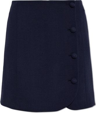 Valentino Garavani Woolen Rok - Dames - Korte rokken - Blauw - M - Wol - Rokken