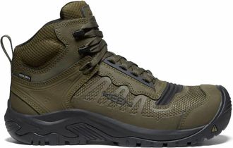 Keen Mens Reno Mid Waterproof Carbon Toe Boots In Olive/black