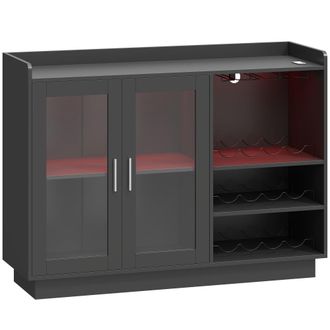 HOMCOM Armario para vino 120x38x88 cm negro