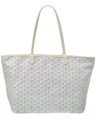 Goyard White Goyardine Coated Canvas Artois MM (Authentic Pre-Loved)