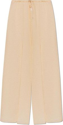 Balmain Zijden Monogram Strandbroek - Dames - Strandmode - Beige - L/Xl - Badmode