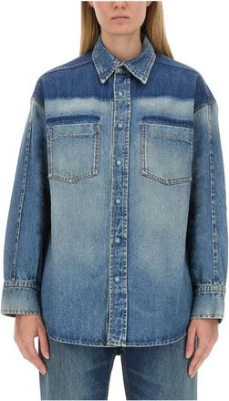 Victoria Beckham Oversized Denim Shirt - Dames - Spijkeroverhemden - Blauw - XS - Denim - Overhemden