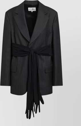 Maison Margiela wool blend jacket gloves pinstripe vents