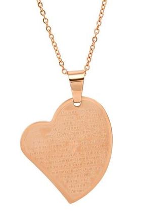 Steeltime 18k Rose Gold Plated Heart Pendant Necklace at Nordstrom Rack