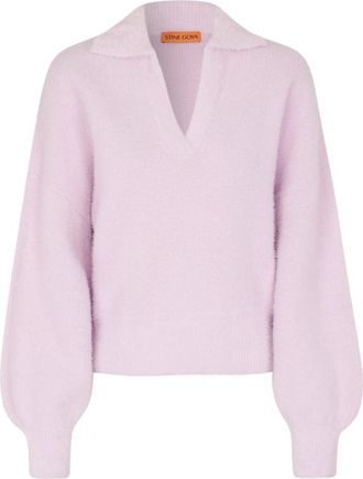 Stine Goya Gezellige V-Neck Sweater - Dames - V-hals truien - Roze - S - Truien & Vesten