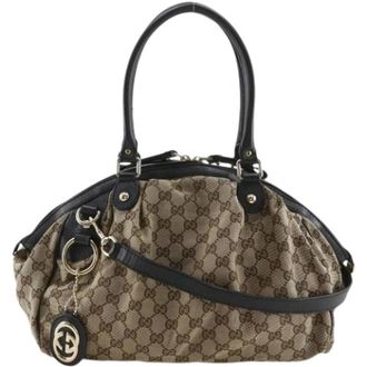 Gucci Pre-owned Handbags, female, Brown, Size: ONE SIZE Pre-owned Vintage Tote Bag