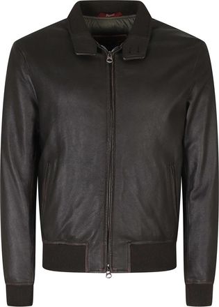 STEWART Nuvola Campus Jacket - Heren - Leren en Su&egrave;de Jassen - Bruin - M - Leer - Jassen