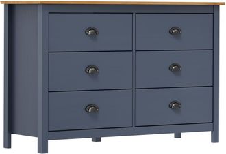 vidaXL Vidaxl - Mesita De Noche Hill Madera Maciza De Pino Gris 125x40x80 Cm