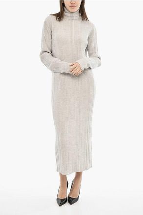 Diesel Ribbed Maxi Dress M-ARKANSAS with High Neck size M