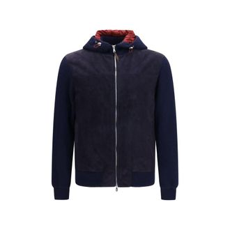 Brunello Cucinelli Blue Wool Oves Aries Full-Length Mens Jacket