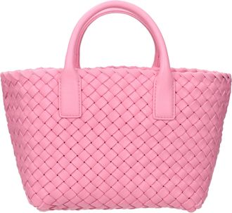 Bottega Veneta Donnas Borsetta Mini Cabat in pelle rosa/nastro