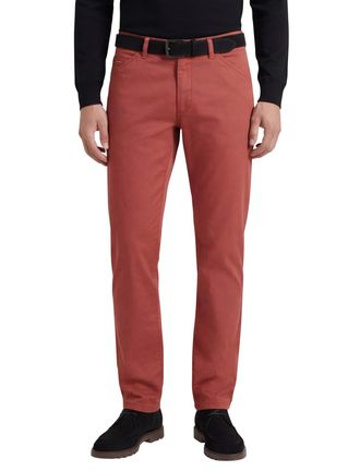 Meyer Chicago 5-pocket Pantalon katoen rood perfect fit zonder omslag