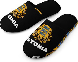 Generic Estonia Estonian National Emblem Mens House Slippers Slip Indoor Slipper On Shoes Warm Outdoor