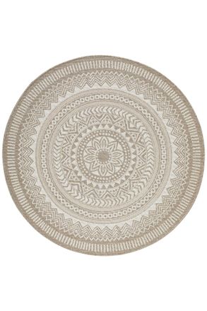 Novel Outdoorteppich, Beige, Textil, Boho, rund, Oeko-Tex Standard 100, waschbar, Teppiche und Böden, Teppiche, Outdoorteppiche