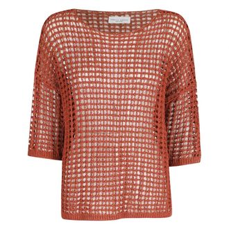 Roberto Collina Round-neck Knitwear, female, Red, Size: S Round-neck Knitwear