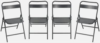 Sweeek Silla De Jard&iacute;n Plegable De Acero, Set De 4