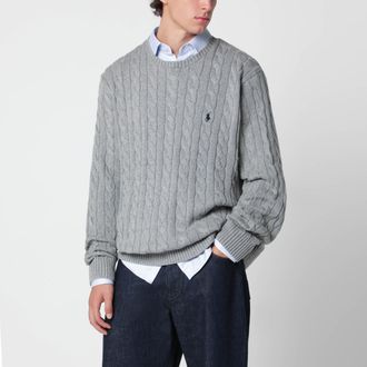 Polo Ralph Lauren Maglione grigio a trecce in cotone
