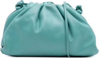 Bottega Veneta Pre-owned Cross Body Bags, female, Blue, Size: ONE SIZE Pre-owned Pouch Leather Handbag