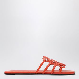 Loewe Slide Anagram Petal arancioni in pelle