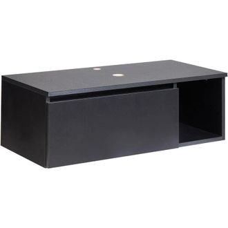 Beliani Wall Mounted Washbasin Cabinet RUPANCO 80 cm Black