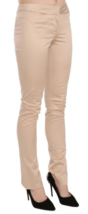 Just Cavalli Cream Low Waist Skinny Formal Trousers Womens Pants