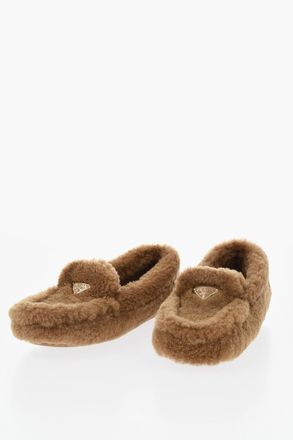 Prada Shearling loafers with rubber sole Prada