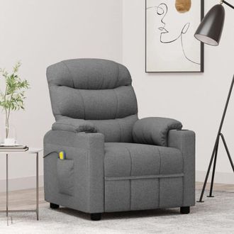 vidaXL Poltrona Massaggiante in Tessuto Grigio Chiaro - Vidaxl