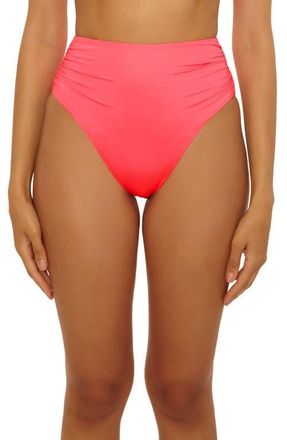 Trina Turk Monaco High Waist Bikini Bottoms in Coral at Nordstrom, Size 10