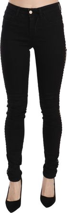 Costume National Embellished Mid Waist Skinny blue Womens Jeans