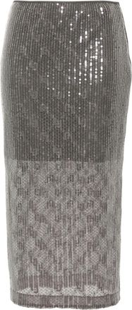 Liu Jo sequinned midi skirt - women - Polyamide/Cotton/Viscose/Polyester/Cotton/Spandex/Elastane - 44 - Grey