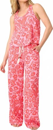 PJ Salvage Bali Bay Floral Tank Top In Sorbet