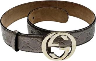 Gucci Pre-owned Belts, male, Gray, Size: ONE SIZE Pre-owned GG Interlocking GG Canvas Belt