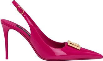 Dolce & Gabbana D&eacute;collet&eacute; Slingback con Logo - - Shoes - Donna - Rosa - 37 EU