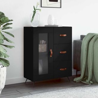 vidaXL Aparador De Madera De Ingenier&iacute;a Negro 69,5x34x90 Cm Vidaxl