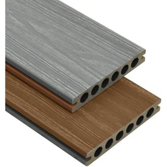 vidaXL Listoni Decking WPC con Accessori Marroni e Grigi 36 m&sup2; 2,2 m vidaXL