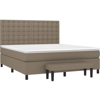 vidaXL Vidaxl - Cama Box Spring Con Colch&oacute;n Tela Gris Taupe 180x200 Cm