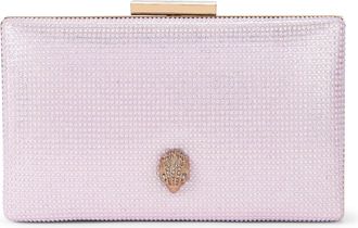 Kurt Geiger Womens Kensington Box Clutch Bag - Lilac Fabric - One Size