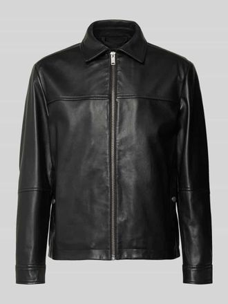 Boss Orange by Hugo Boss BOSS Orange Regular Fit Lederjacke aus reinem Schafsleder Modell JOBAN1 in Black, Gr&ouml;&szlig;e 48