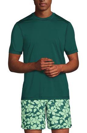 Lands End Short Sleeve Swim Tee Rash Guard in Soft Jade Emerald at Nordstrom, Size X-Large