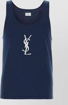 Saint Laurent cotton logo sleeveless tank top