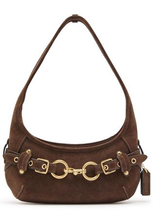 Coach Belted Ergo 26 Suede Shoulder bag - Dark Brown - One Size