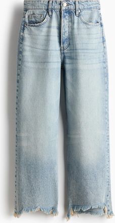 H&M Wide High Waist Ankle Jeans - Blue