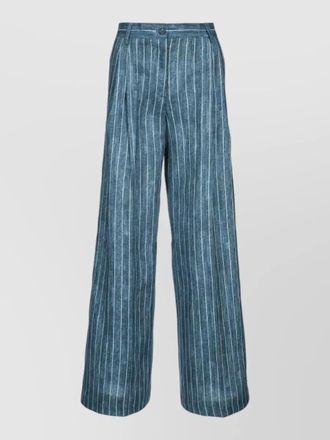 Ermanno Scervino trousers belt loops front pleats striped wide