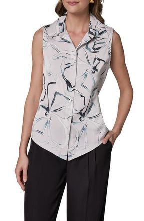 DKNY Print Sleeveless Shirt in Aquamint Multi at Nordstrom, Size X-Large