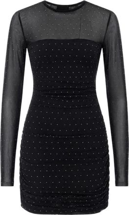 Liu Jo Mini Tule Jurk met Strass - Dames - Feestkleedjes - Zwart - L - Tule - Kleedjes
