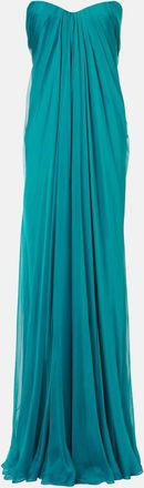 Alexander McQueen Draped silk chiffon bustier gown