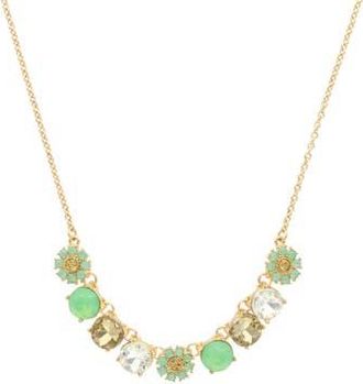 Olivia Welles Floral Flaunt Necklace in Gold /Mint at Nordstrom Rack