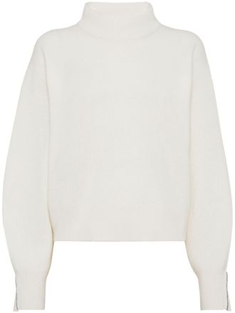 Brunello Cucinelli cashmere moch-neck - women - Cashmere - L - White