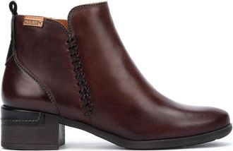 Pikolinos Leren laars met detailhak - Dames - Enkellaarsjes - Bruin - 42 EU - Schoenen