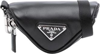 Prada Pre-owned Belt Bags, female, Black, Size: ONE SIZE Pre-owned Vintage Leather Belt Bag
